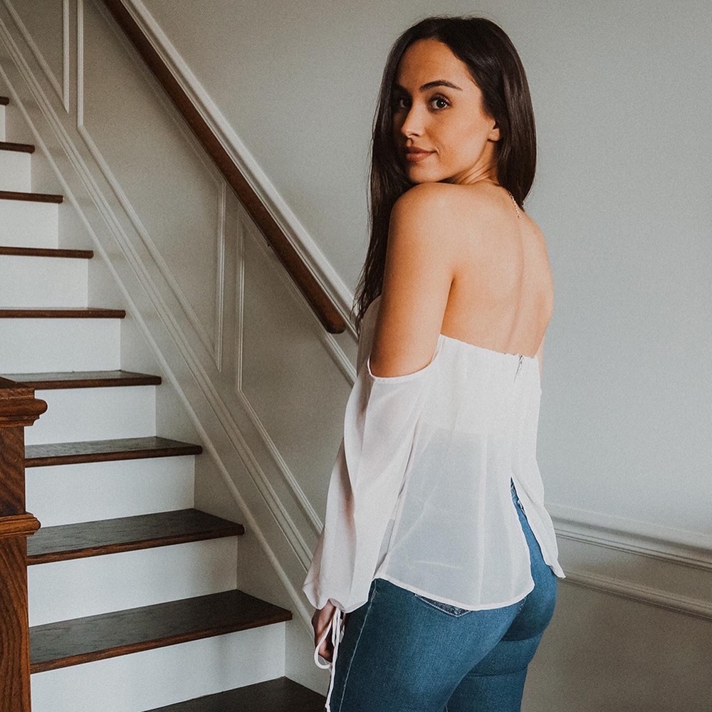Off the shoulders sheer shirt with a built in bra - Picture 7 of 7